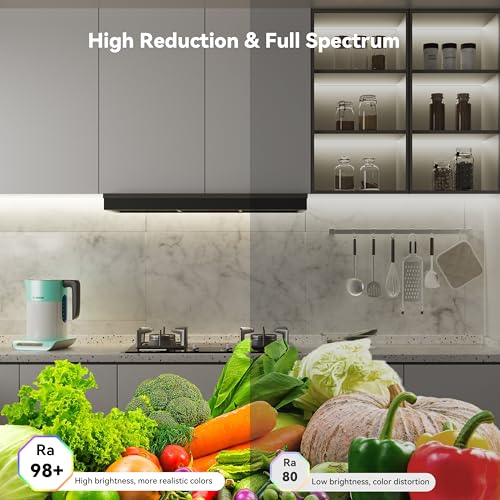 Image of PAUTIX COB LED Strip Lights,UL Listed Dotless LED Lights with RF Remote,16.4ft Natural White 4000K Super Bright Dimmable Flexible Diffused LED Tape Light,Kitchen Cabinet,Office,Stairs,Shelf Lighting