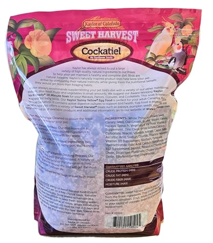 Cockatiel Bird Food (No Sunflower Seeds), 4 lbs Bag - Seed Mix for Cockatiels - Image 3