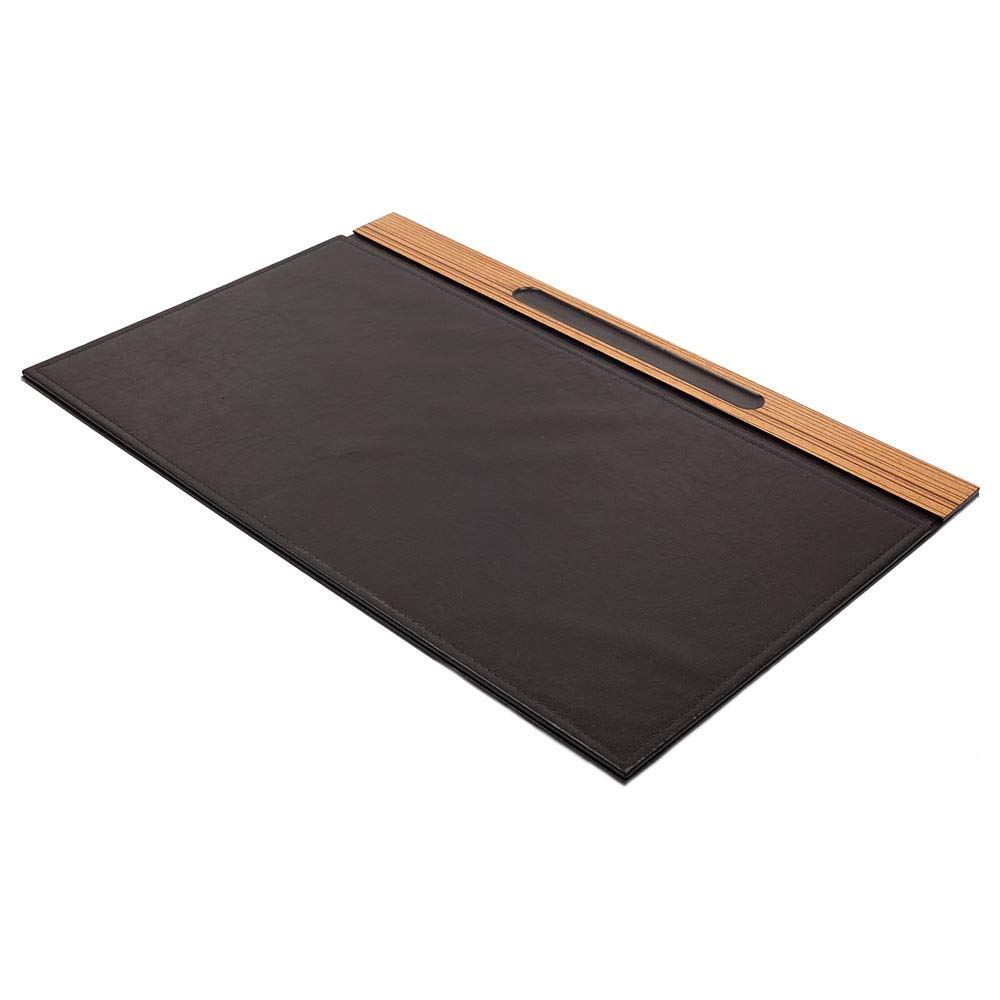 Set da scrivania in legno, 11 accessori, organizer da scrivania per ufficio, vassoio documenti, accessori da scrivania da ufficio, tappetino da scrivania, 11 pezzi (nero)