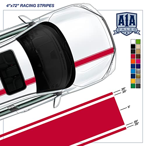 A1A Sales 4"X72" Vinyl Racing Stripes Decal Pinstripes Sticker Tape Car (Red (Pms 200C)) #TOP1