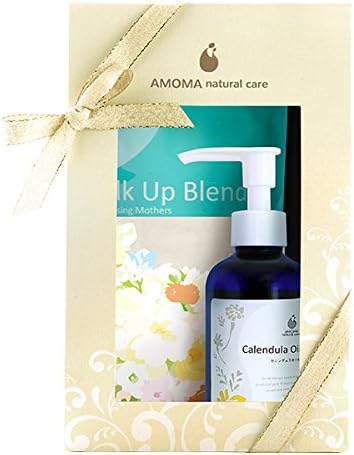 Amazon Amoma 授乳期ママ応援ギフトセットb ハーブティー オイル 母乳育児に役立つハーブティー 出産祝いギフトに 無農薬 ノンカフェインのお茶 青 ミルクアップブレンド 12ティーバッグ ベビー マタニティ ベビー マタニティ 通販