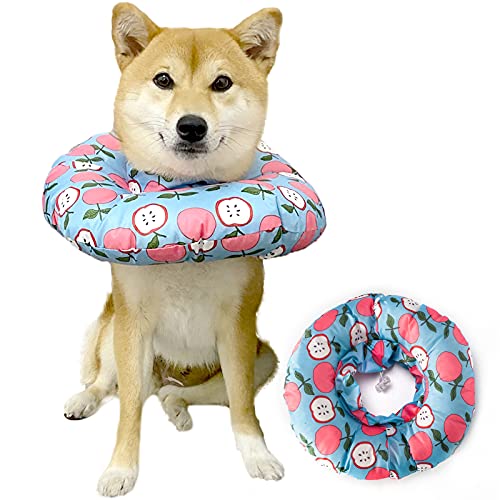 IDOMIK Adjustable Cone for Dog After Surgery Pet Recovery Collar, Cute Donut Cotton Neck Kitten Collars Soft Surgery Protective Collar Prevent from Licking Biting, Elizabethan Collars for Dogs &Cats
