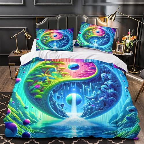Ensemble de lit Tai Chi avec impression 3D haute définition et textile microfibre douce 200x200 - 3