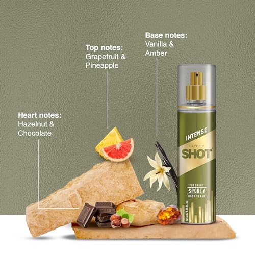 Image of Layer'r Shot Gold Sporty Body Spray for Men 135ml | Long-Lasting Deodorant with Fresh Grapefruit, Pineapple & Vanilla Amber Fragrance | All-Day Freshness | Ideal for Daily Use