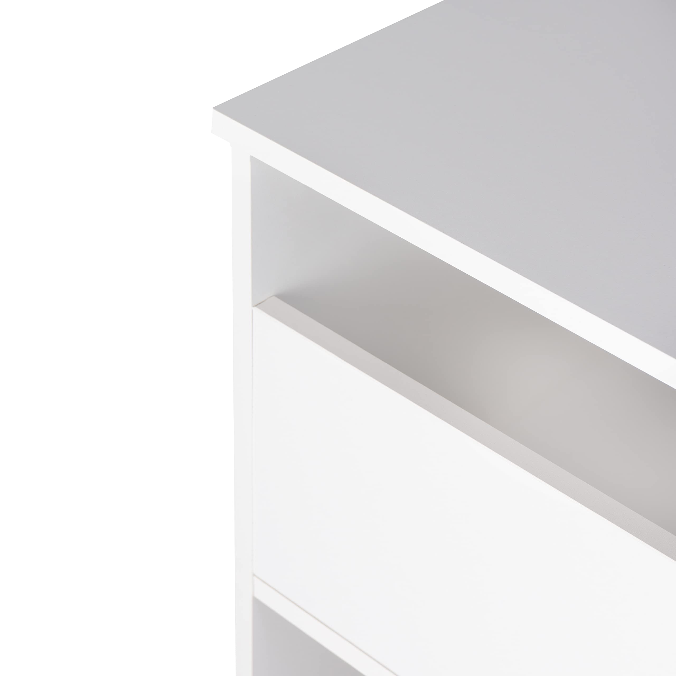duehome | Mesa Estudio Juvenil con balda Interior, Escritorio Compacto, Mesa PC, Modelo Siku, Acabado en Blanco, Medidas: 90 cm (Largo) x 45,9 cm (Ancho) x 77 cm (Alto)