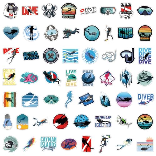 Calcomanías de buceo impermeables pegatinas de vinilo para equipaje de adultos y jóvenes 5