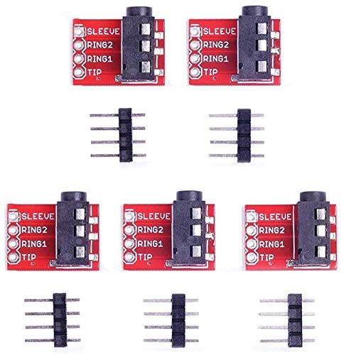 ICQUANZX TRRS 3.5mm Audio Jack Breakout MP3 Stereo Kopfhörer Video Jack Modul für Arduino (Packung mit 5 Stück)