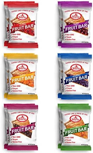 Betty Lou's Fruit Bars | Variety Pack of 12 | Gluten Free, Vegan, Non GMO | Deliciously Healthy Snacks Made with All Natural Fruit & Fruit Juice | Individually Wrapped, 2 oz. Each