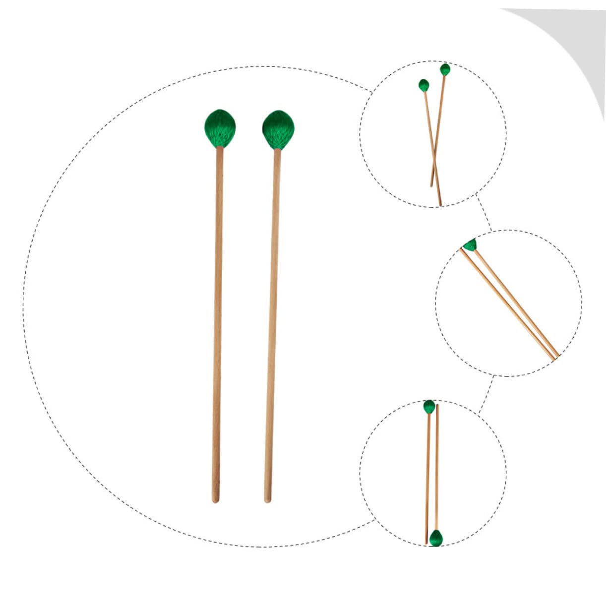 ifundom 4piezas Bastones De Percusión Para Marimba De Cabezal Resistente Ligero y Duradero Para Instrumentos De Percusión Como Xilófono y Marimba