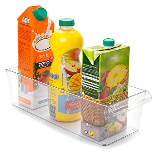 Acan Tradineur - Cajón Organizador Reutilizable para frigorífico Nº 12 - Fabricado en poliestireno - Recipiente de plástico Transparente - 10 x 14,5 x 37 cm
