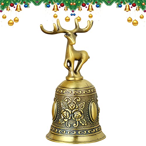 Lets Joy Handglocke Weihnachten, Weihnachtsglocke Tischglocke, Glocken Weihnachtsdekoration, Retro Handglocke Klassische Rezeptionsglocke, Tischglocke für Weihachten Heiligabend Meditationsgebet Cover
