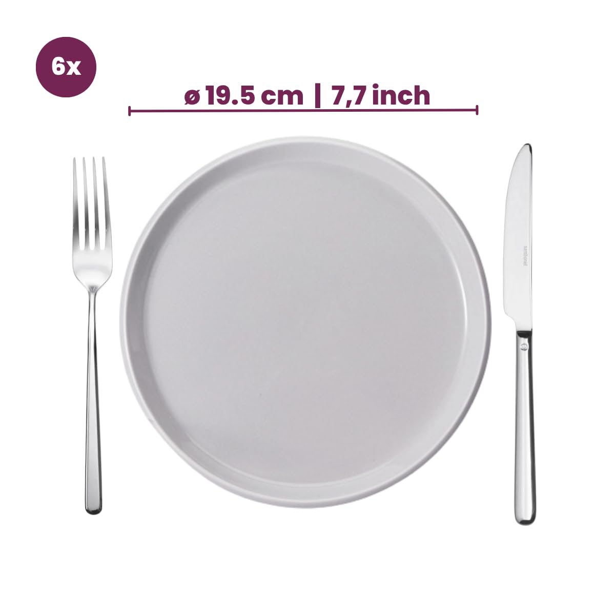 Cookinglife Serviesset Siaki - Wit/Blauw/Grijs - Porselein 18-delig / 6 personen - 6 dinerborden, 6 koszulek i 6 komentarzy