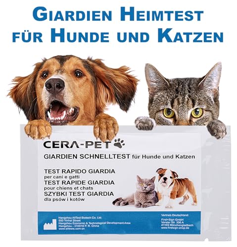 Cera-Pet Giardien Schnelltest für Hund und Katze 1 STK. I Nachweis von Darmparasiten I Test bei Durchfall für Hund und Katze I Für Hunde und Katzen bei Giardia I Wurmtest für Tiere