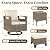 MELLCOM 5 Piece Outdoor Chairs Set- Patio Furniture Set withSide Table and 2 Ottoman, Swivel Glider Chair Set for Balcony, Porch