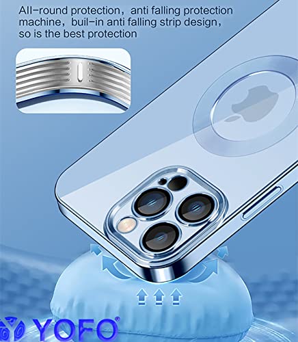 Image of YOFO Electroplated Logo View Back Cover Case for Apple iPhone 13 [6.1] (Transparent|Chrome|TPU+Poly Carbonate)