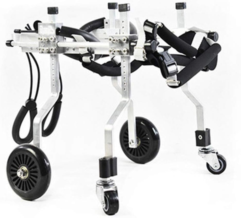 Adjustable Dog Wheelchair,7 Sizes for Front/hind Legs Rehabilitation, 4 Wheels Wheelchair for Back Legs Lightweight Dog Cart Wheels.