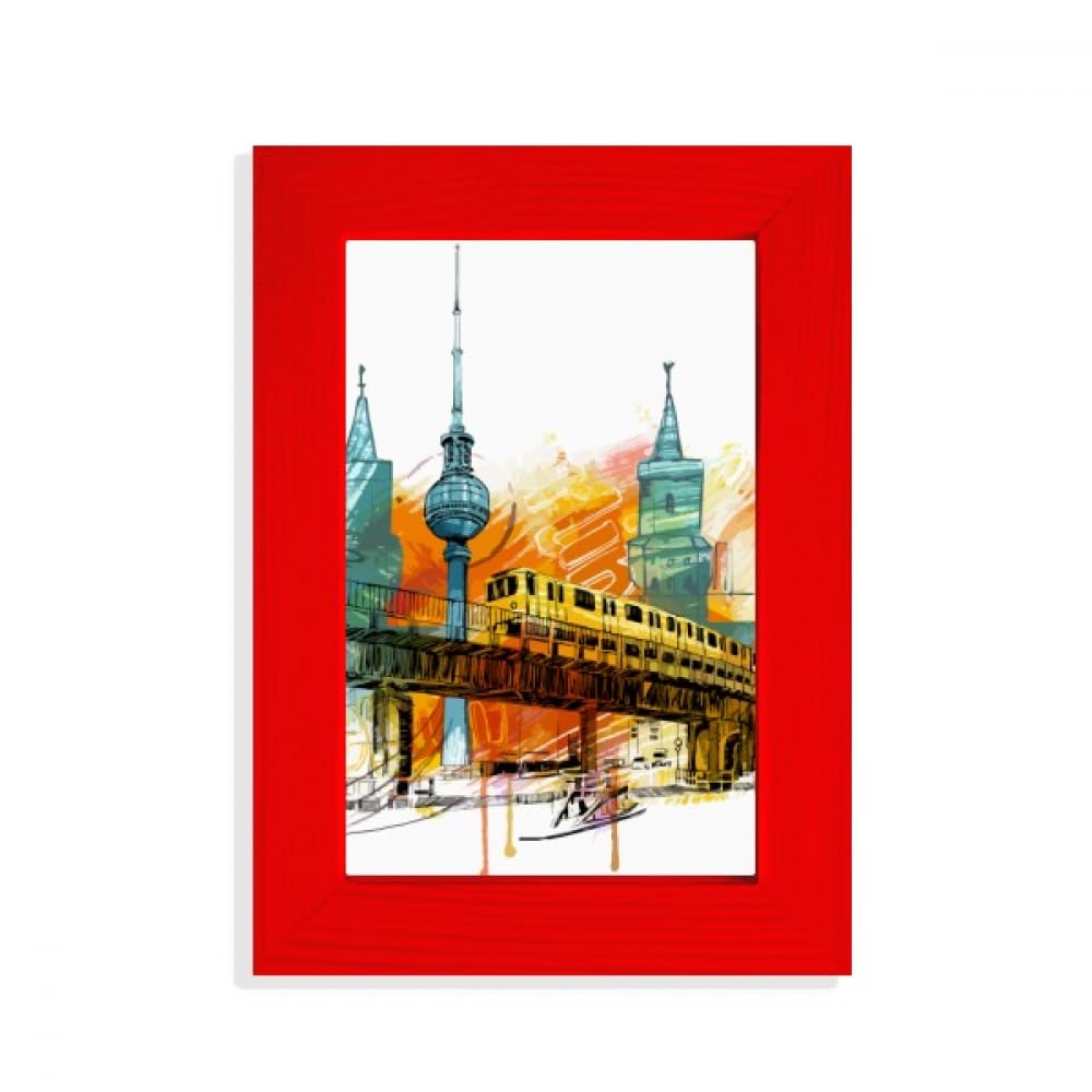 Tokyo Japan Rail Train Tower Cadre Photo Rouge - Souvenir de Voyage Nippon