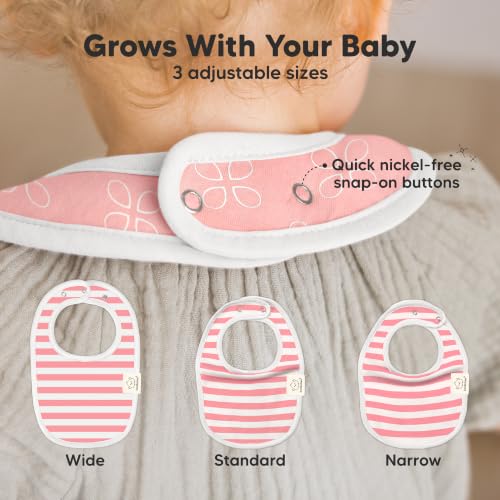 Image of KeaBabies 8-Pack Organic Baby Bibs for Drooling and Teething (Blush) | Soft Cotton Bibs for Baby Girl, Boy, Extra Absorbent, Easy to Clean & Put On, Toddler, Newborn, Infant 0-24 Months