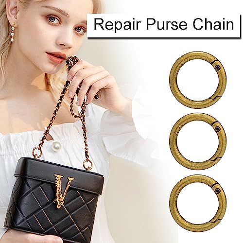 Image of CooBigo 3 /4 Inch Trigger Spring O Rings, Metal Round Carabiner Clip Snap Hook, Keyring Buckles for Replacement Purse Strap, Paracord Lanyard , Keychain Rings Hardware DIY Crafts Making 10Pcs Bronze