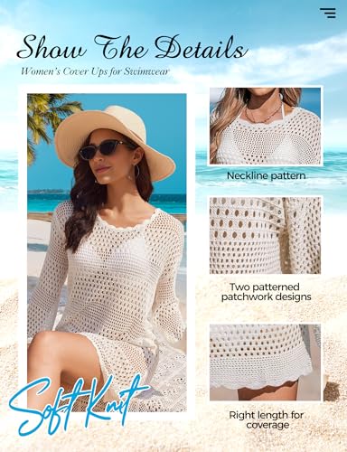 Buauty Womens Swimsuit Coverup Crochet Swim Cover Ups Bikini Bathing Suits Swimwear 2025 Summer Beach Dress Vacation Outfits4