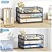 Subekyu 3 Tier Paper Letter Tray Organizer for Desk, Black Metal Mesh Desk File Folder Sorter Organizer with Handle and Sliding Tray for Home, Office, School Supplies Organization Storage