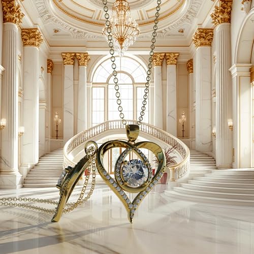 Custom Silver and Gold 1/2/3/4 Carat Moissanite Heart Pendant Necklace for Women Jewelry for Women2