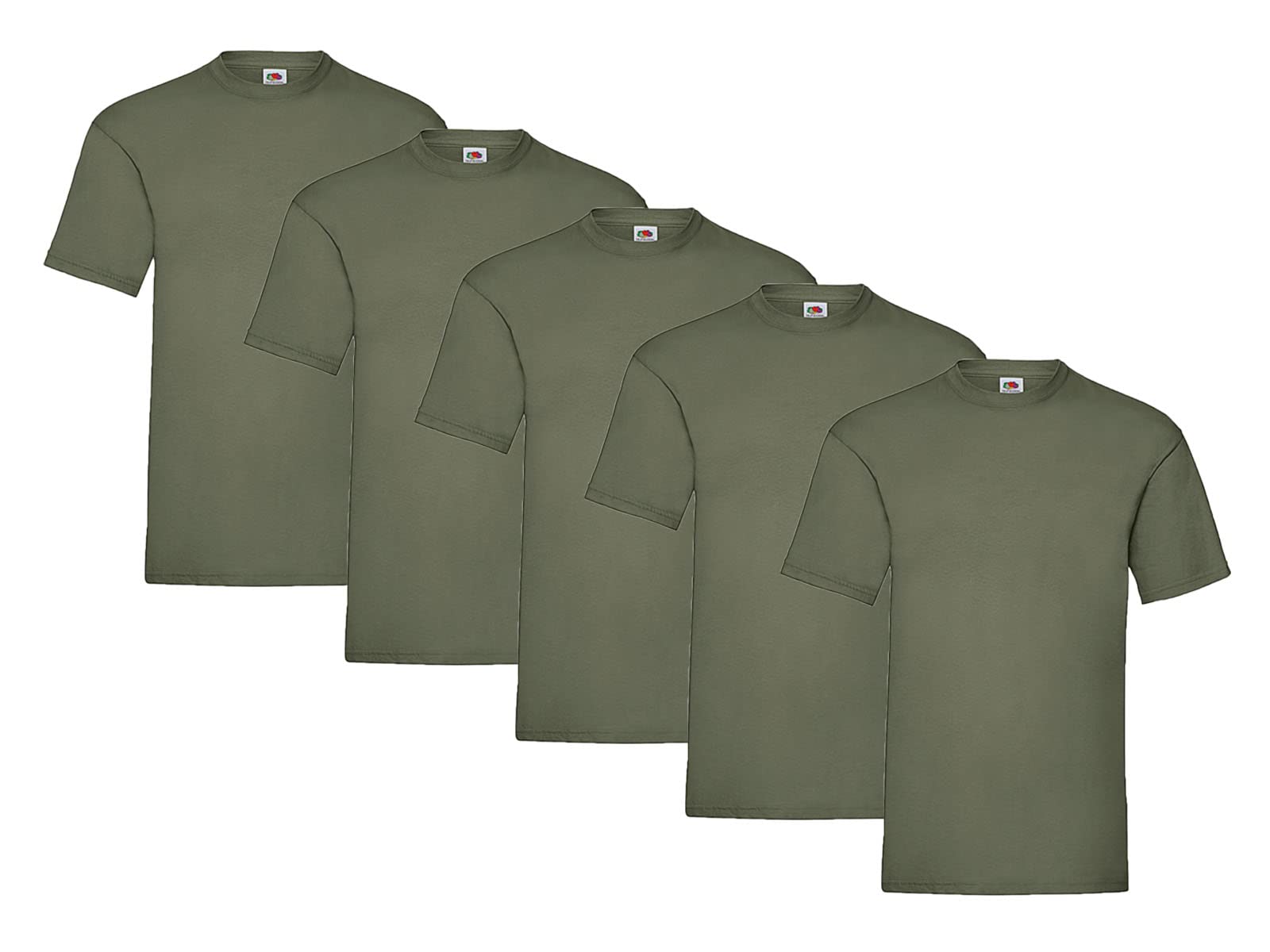 Fruit of the Loom Men's Valueweight T-Shirt, Pack of 5, XXL
