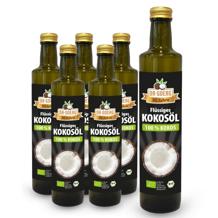 Flüssiges Premium Bio-Kokosöl 6x 500 ml