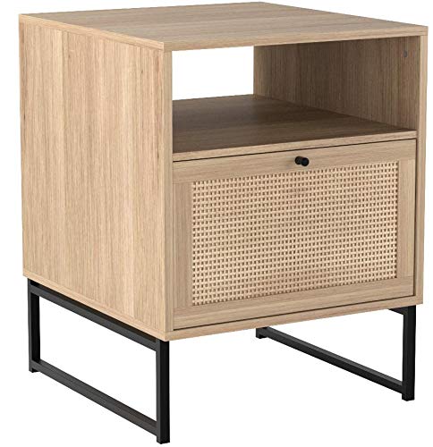 Nathan James 33201 Mina Rattan Wood End Side Accent Table Nightstand thumb #4