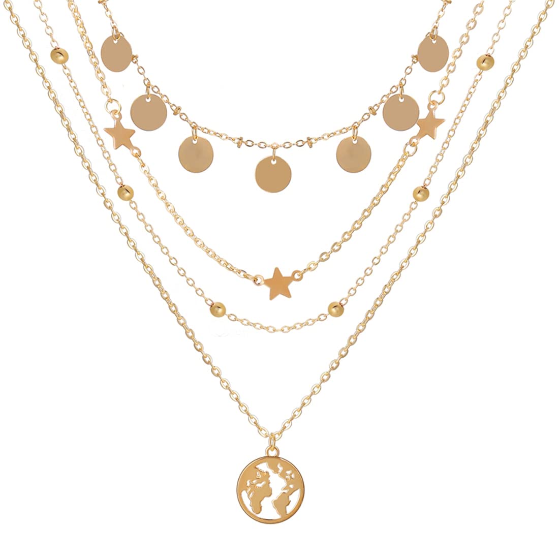 Layered Gold-Plated Necklace Set