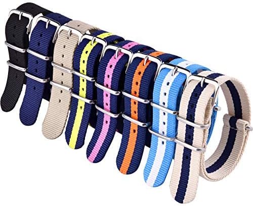 Ritche Correa de nailon balístico militar, 8 paquetes de 0.709in, 0.787in, 0.866in, correa de reloj de nailon de repuesto para hombres y mujeres