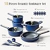 CAROTE Ceramic Cookwar Set, Pots and Pan Set Non Stick 18 Piece, Cookware Set Kitchen Cooking Set Non Toxic, PFAS PTFE Free #1
