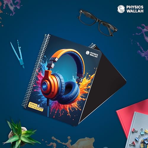 Image of Physics Wallah 400 Pages Notebook | 6 Subject | A4 Ruled | Spiral Binding | Strong Plastic Cover | Ideal for School, College & Exam Preparation