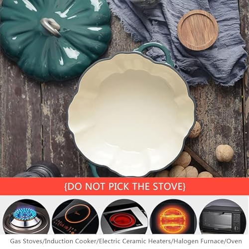 Casseruola a forma di zucca creativa olandese con coperchio, in ceramica, antiaderente, multifunzione, per cuocere, bollire, arrostire (25 cm)