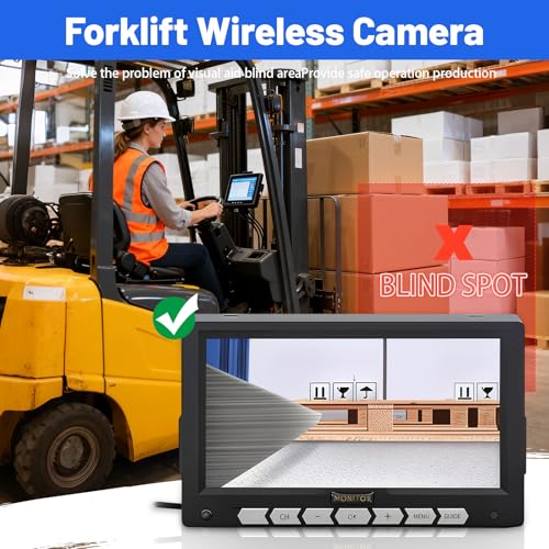 Image of Forklift Camera Wireless 7-inch Display 12-36V Universal 1080P Supports Video Recording Suitable for Forklifts
