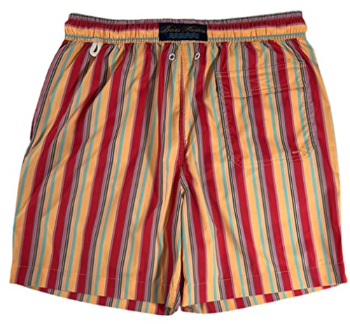 Brook Brothers Men's Multicolor Striped 6" Inseam Swim Trunks Medium #TOP1