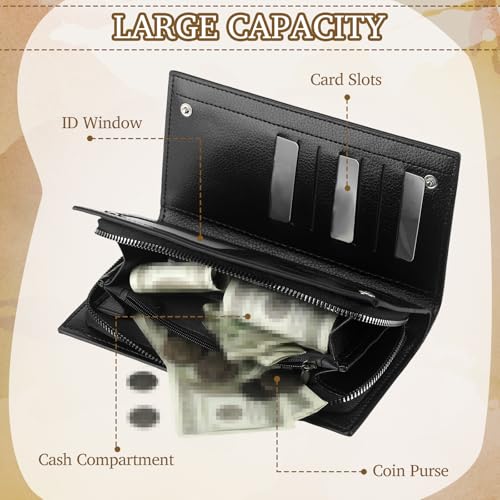 Holy Bible Book Wallet Pastor Gift Faux Leather Bible Verse Purse Religious Faith Checkbook Verse Leather Wallet with Magnetic Clasp for Christmas Men Women Christian Father Gifts3