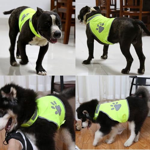 Pet Hunde Warnwesten,Hund Sicherheit Reflektierende Weste,Sicherheitsweste Pet Hunde,Warnweste Sicherheit Geschirr Jacke für Hält den Hund Sichtbar Sicher vor Autos & Jagtunfällen,L