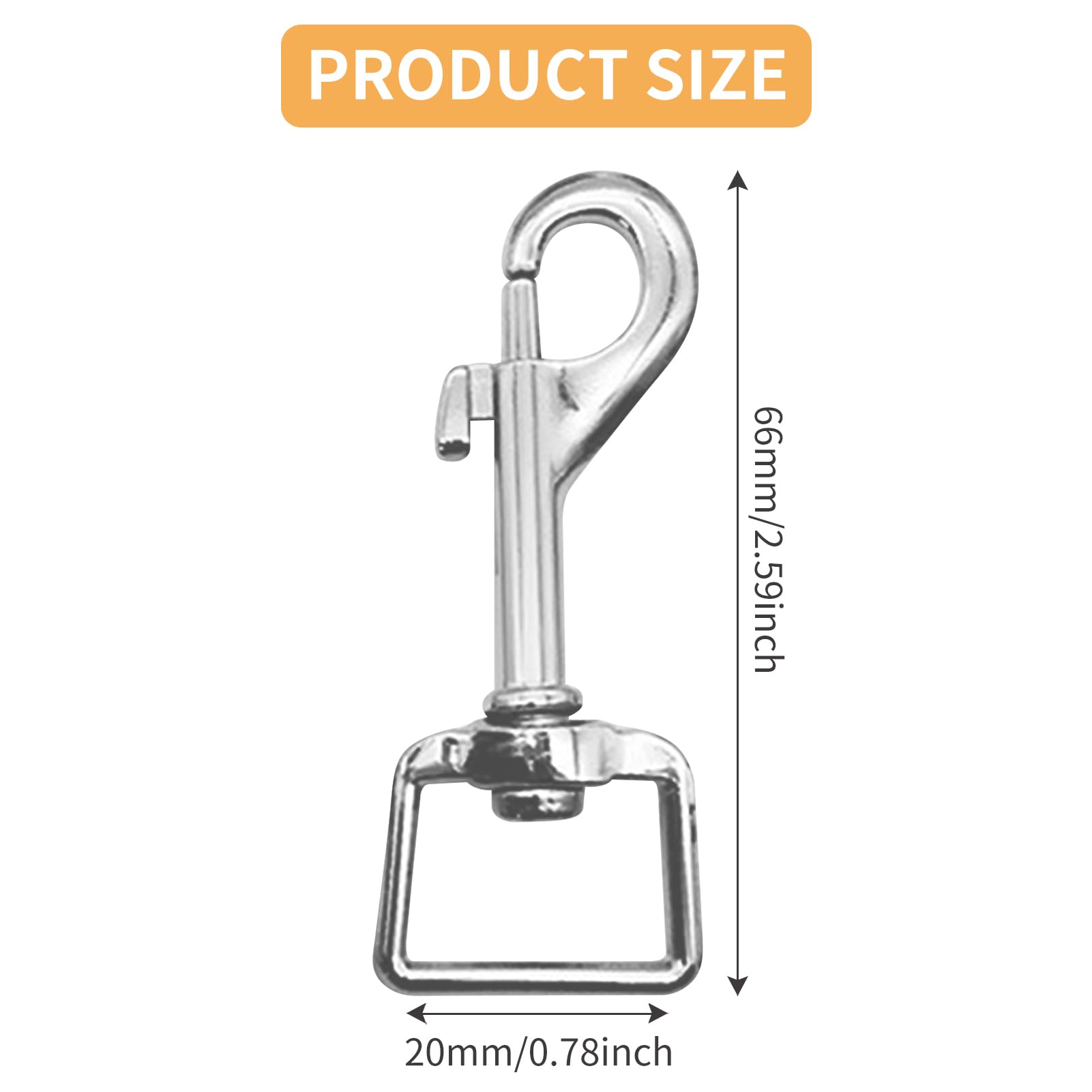 Swivel Snap Hooks, 10 Pcs 360°Swivel Eye Bolt Snap Hook, Clips Clasp, Heavy Duty Swivel Trigger Hooks Clip - Image 2