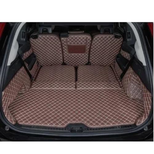 Tapis coffre Volvo XC90 2015-2024 protection plateau bagages cuir 7 places café