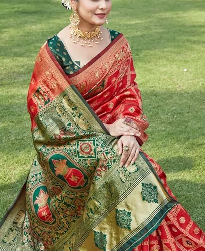 Generic red dharmavaram silk saree – image 2