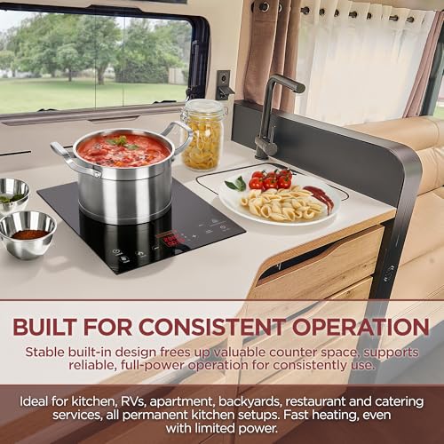 ChangBERT Built-in & Countertop Induction Cooktop, NSF-Certified Commercial Grade Single Induction Burner, Large 8” Heating Coil, Low Noise, Precise Temperature Control for Apartments RVs Food Station by CHANGBERT - Image 6