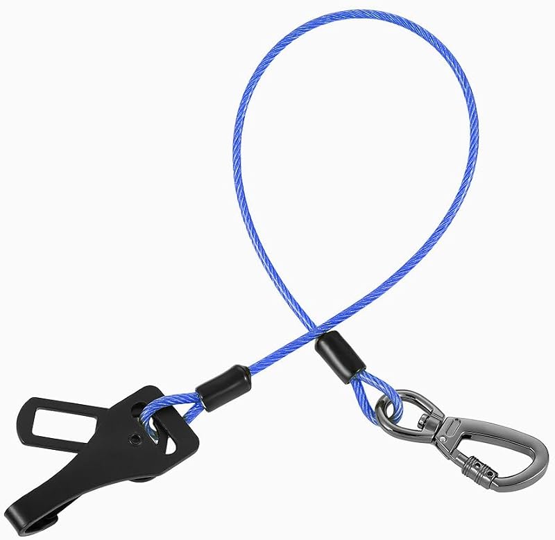 Cinto de Segurança para Cães com Mosquetão com Trava e Cabo de Aço Revestido Mi Metty Azul 60 cm