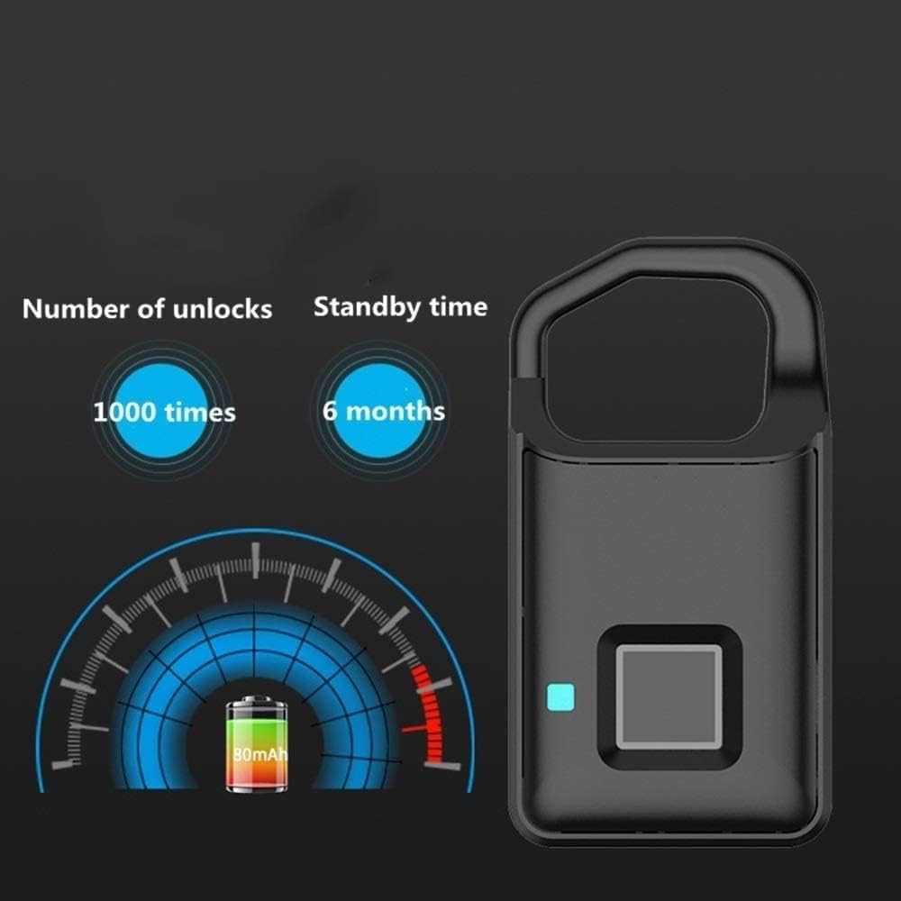 Candado inteligente con huella dactilar, Bluetooth Smart Fingerprint Pa Keyless 10 imprime 6 métodos for la escuela de gimnasia