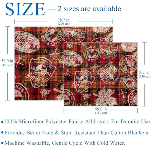 Couverture polaire Canada en microfibre douce 150x130 cm - 4