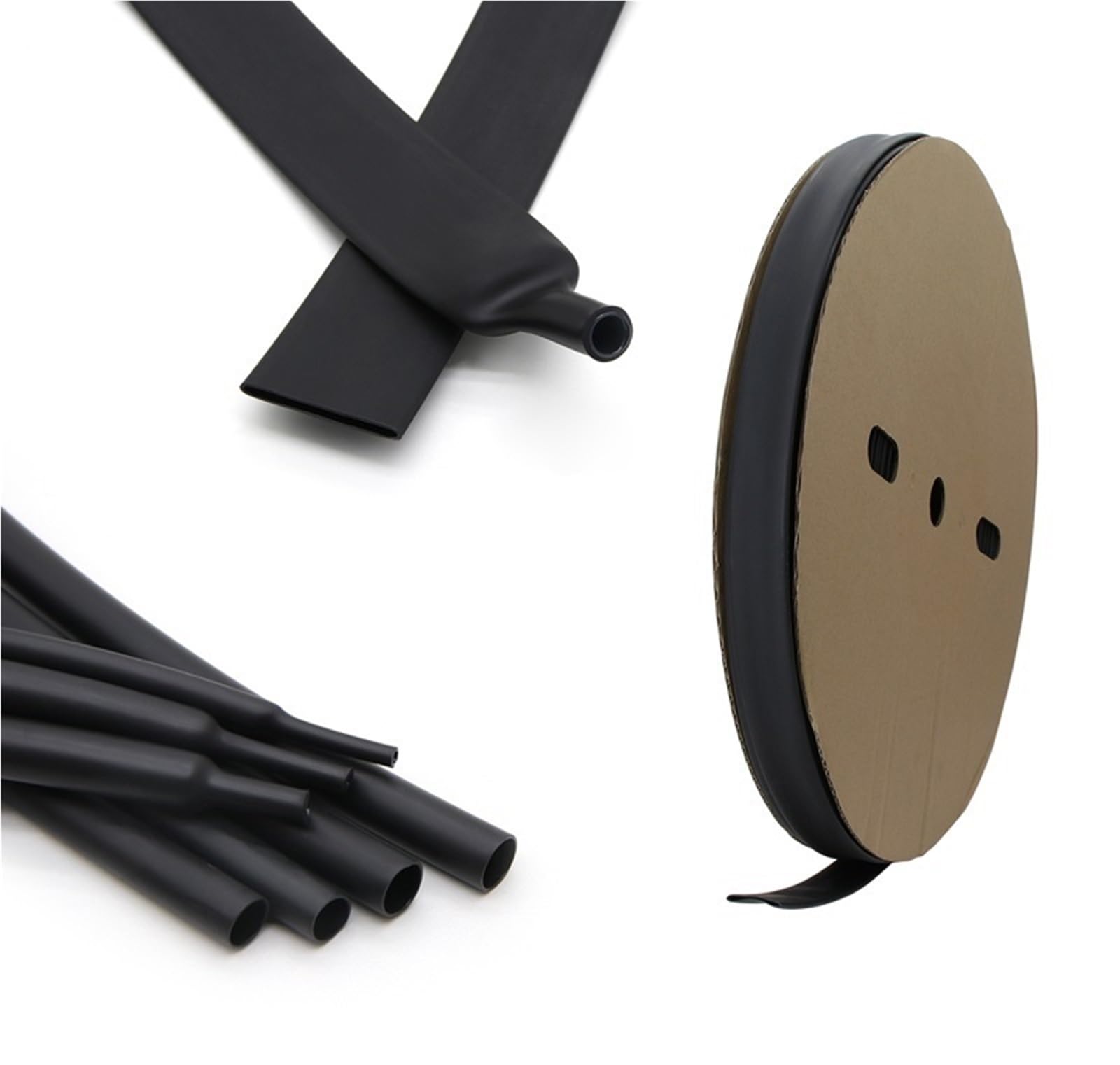 Tubo termorretráctil de poliolefina de 1,6-50 mm, con revestimiento adhesivo de alambre de doble pared, color negro, relación 3:1, 1-20 m(4.8mm,20 meters)