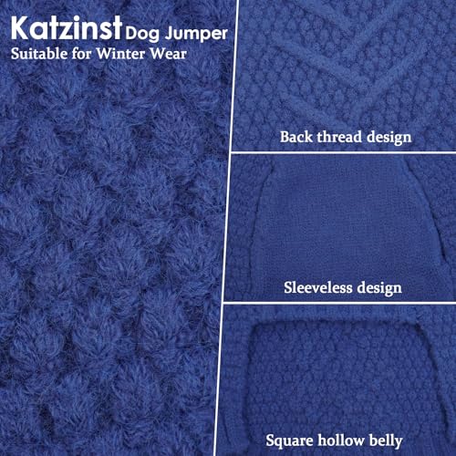 Katzinst Dog Jumper Large Breed, Warm Knitted Sweater with Polo Neck - Image 3