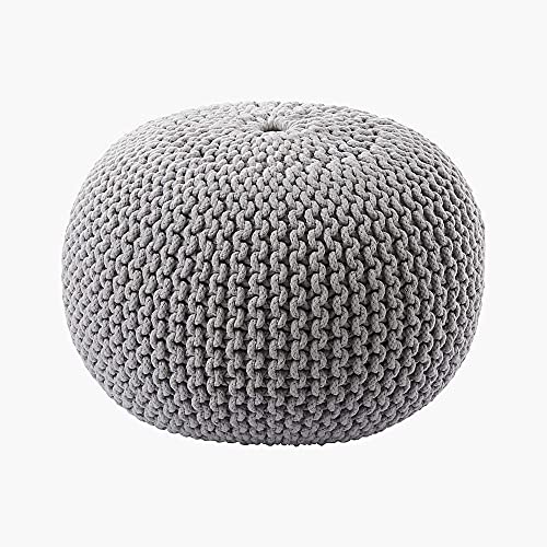 FRELISH DECOR Round Pouf Ottoman Hand Knitted 100%...