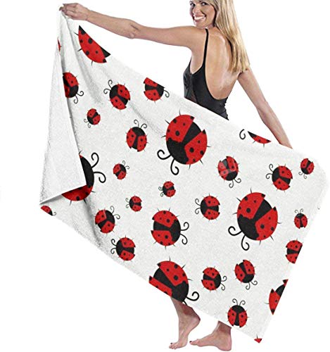Ches Funny Ladybug - Albornoz de baño para Mujer, Color Blanco, Ver Imagen, Talla única
