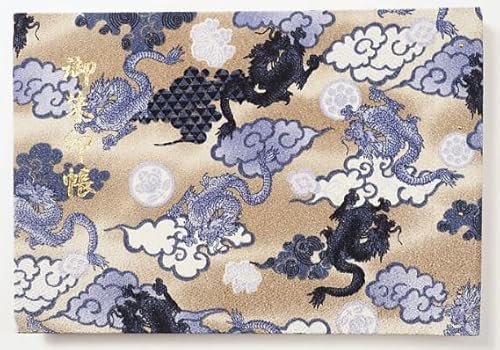 みおつくし横丁 御朱印帳|見開きサイズ|フィルム式で出し入れ簡単|差し替え可能・保管に最適|凛然 飛龍 樺茶